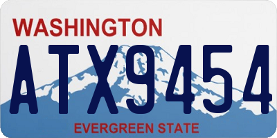 WA license plate ATX9454