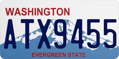 WA license plate ATX9455