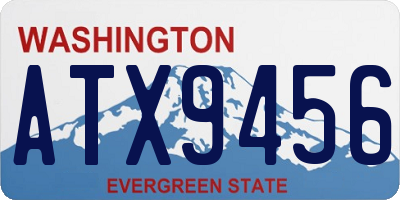 WA license plate ATX9456
