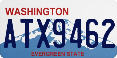 WA license plate ATX9462