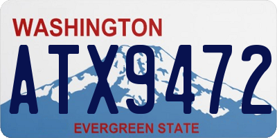 WA license plate ATX9472