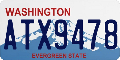WA license plate ATX9478