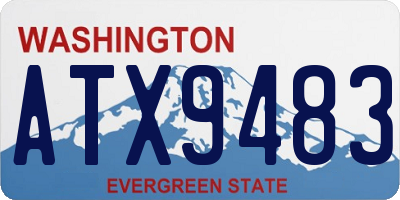 WA license plate ATX9483