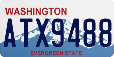 WA license plate ATX9488