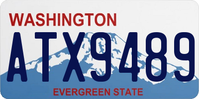 WA license plate ATX9489