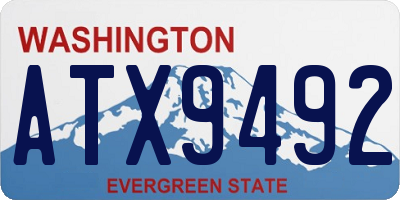 WA license plate ATX9492