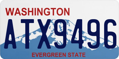 WA license plate ATX9496