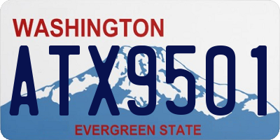 WA license plate ATX9501