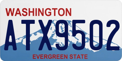 WA license plate ATX9502