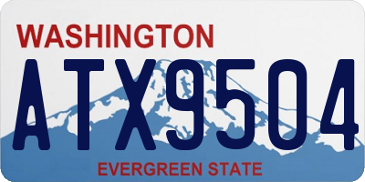 WA license plate ATX9504