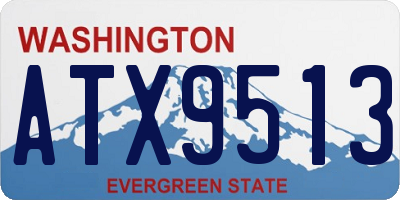 WA license plate ATX9513