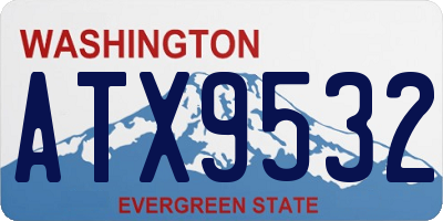 WA license plate ATX9532