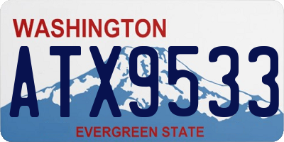 WA license plate ATX9533