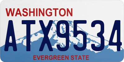 WA license plate ATX9534