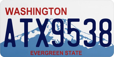 WA license plate ATX9538