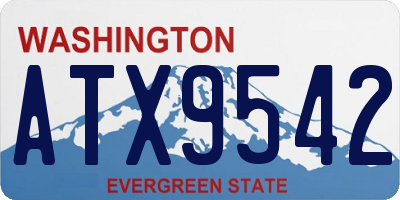 WA license plate ATX9542