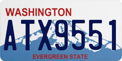 WA license plate ATX9551