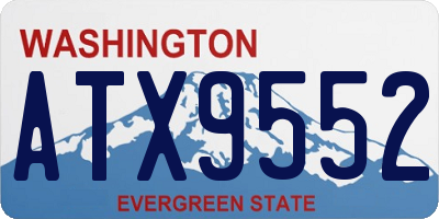 WA license plate ATX9552