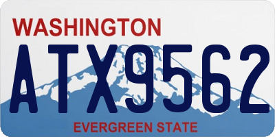 WA license plate ATX9562