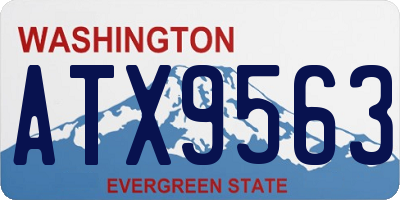 WA license plate ATX9563