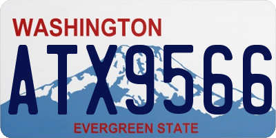 WA license plate ATX9566