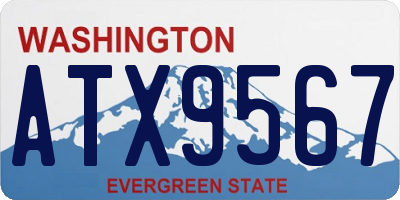 WA license plate ATX9567