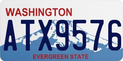 WA license plate ATX9576