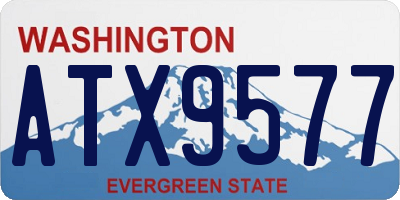 WA license plate ATX9577