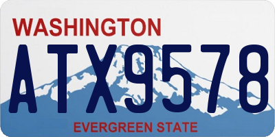 WA license plate ATX9578
