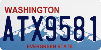WA license plate ATX9581