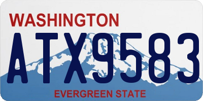 WA license plate ATX9583