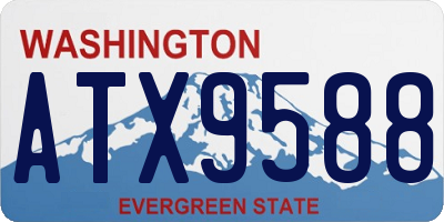 WA license plate ATX9588