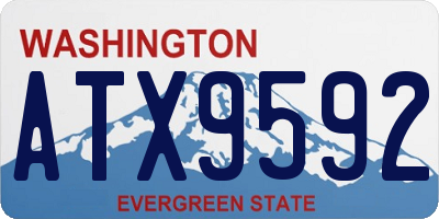 WA license plate ATX9592