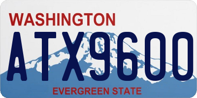 WA license plate ATX9600