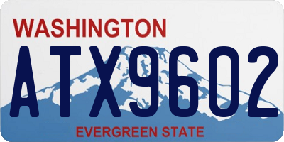 WA license plate ATX9602