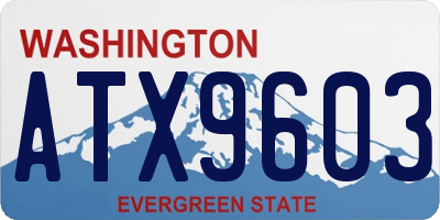 WA license plate ATX9603
