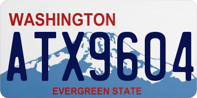WA license plate ATX9604