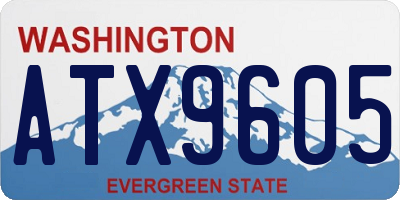 WA license plate ATX9605