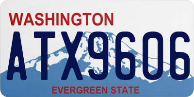 WA license plate ATX9606