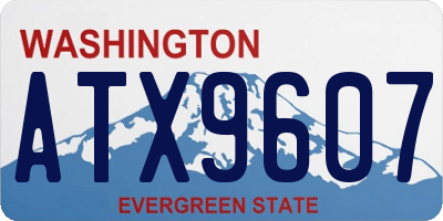 WA license plate ATX9607