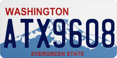 WA license plate ATX9608