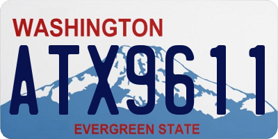 WA license plate ATX9611