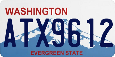 WA license plate ATX9612