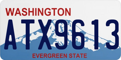 WA license plate ATX9613