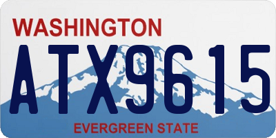 WA license plate ATX9615