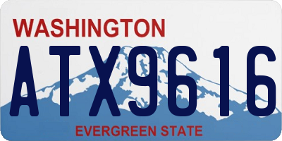 WA license plate ATX9616
