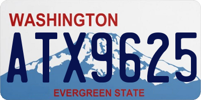 WA license plate ATX9625