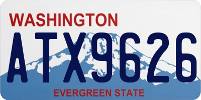 WA license plate ATX9626