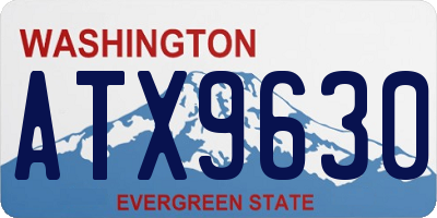 WA license plate ATX9630