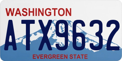 WA license plate ATX9632